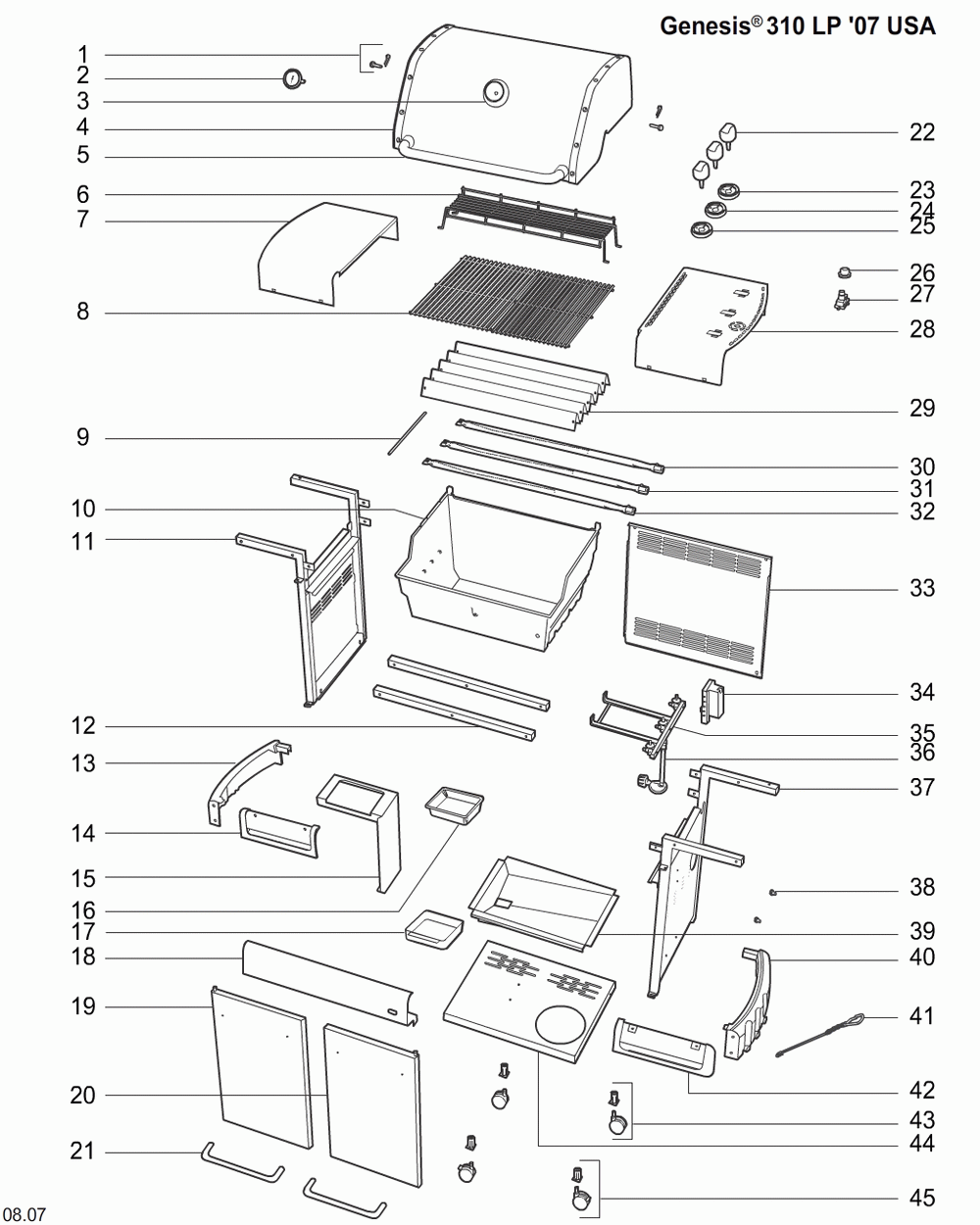 Diagram Diagram and Parts List for 3740101  Weber Grill