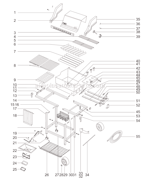 Page A Diagram and Parts List for 211502  Weber Grill