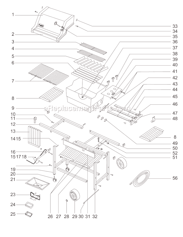 Page A Diagram and Parts List for 221901  Weber Grill