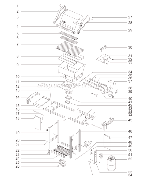 Page A Diagram and Parts List for 2251398  Weber Grill