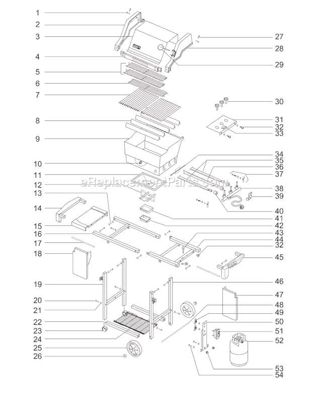 Page A Diagram and Parts List for 2251698  Weber Grill