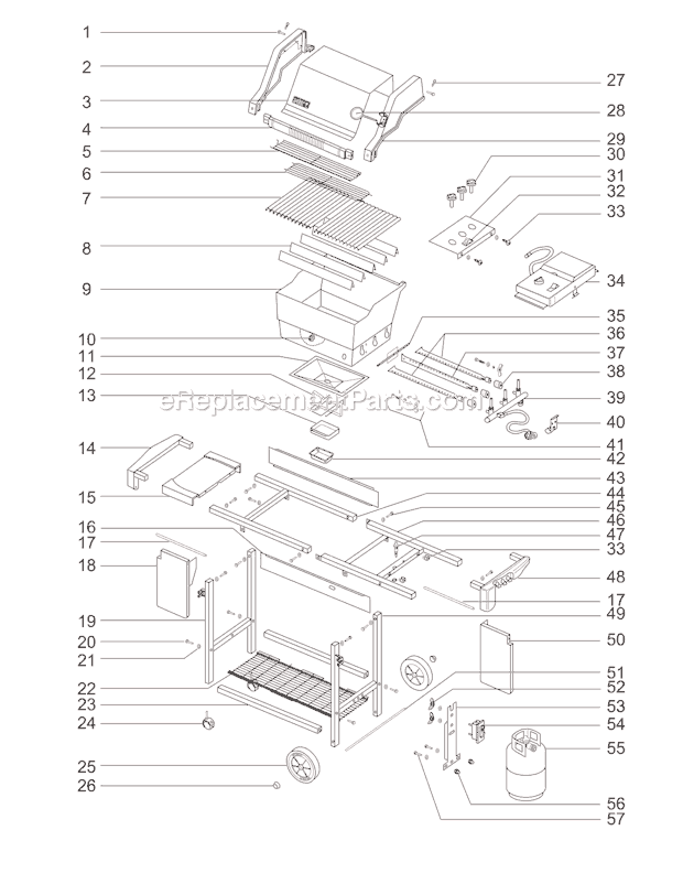 Page A Diagram and Parts List for 2261298  Weber Grill