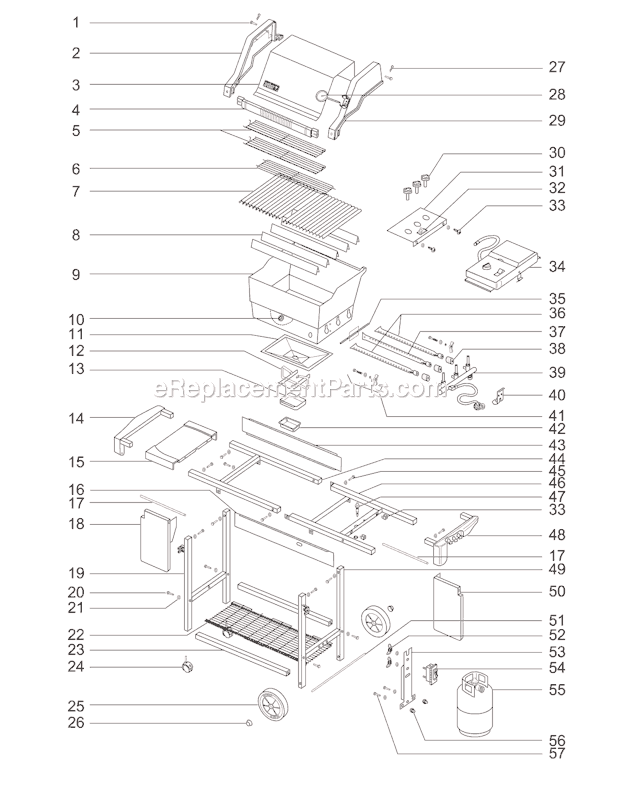 Page A Diagram and Parts List for 2261698  Weber Grill