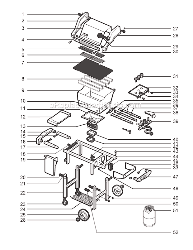 Page A Diagram and Parts List for 2281411  Weber Grill