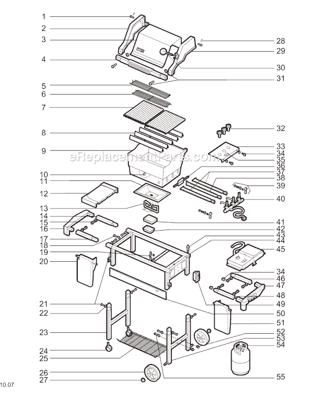 Page A Diagram and Parts List for 2291398  Weber Grill