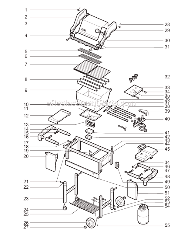 Page A Diagram and Parts List for 2291698  Weber Grill