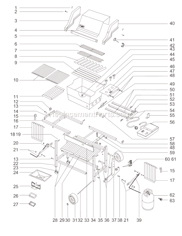 Page A Diagram and Parts List for 231201  Weber Grill