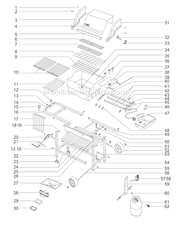 Page A Diagram and Parts List for 231298  Weber Grill