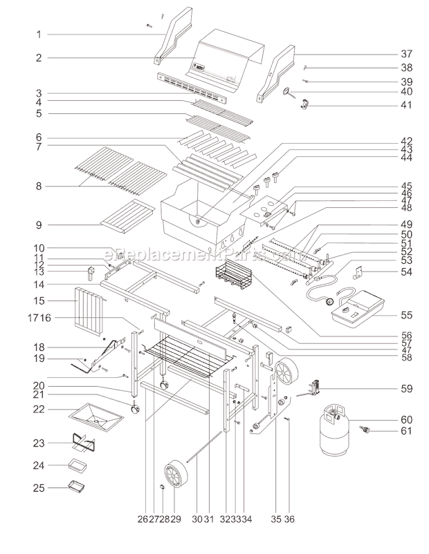 Page A Diagram and Parts List for 231501  Weber Grill