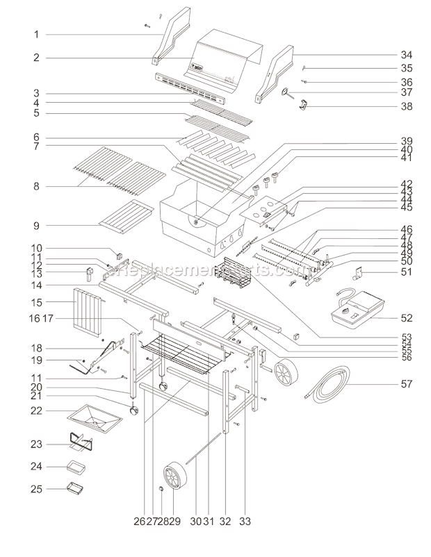 Page A Diagram and Parts List for 231502  Weber Grill