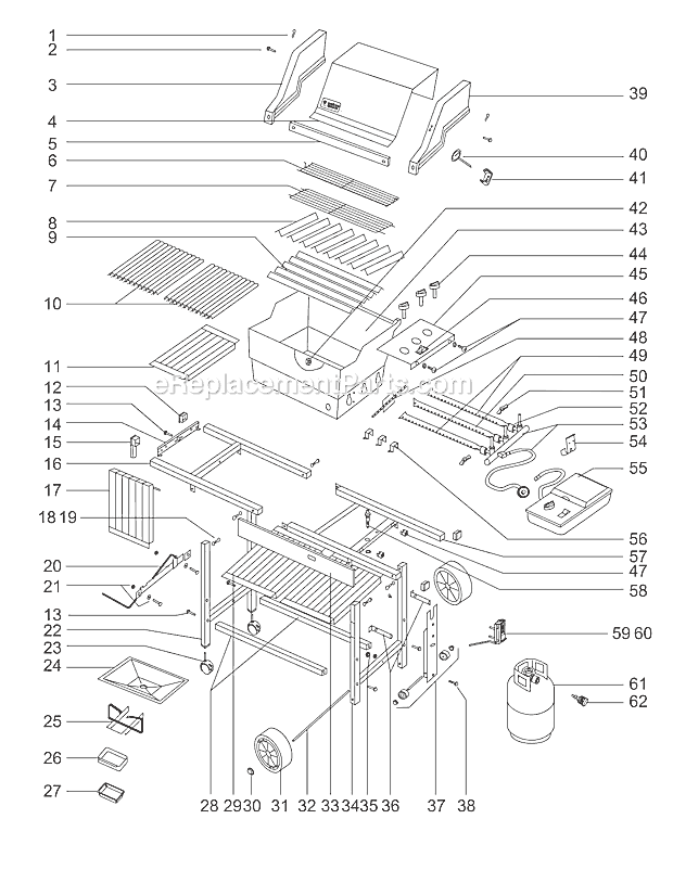 Page A Diagram and Parts List for 231701  Weber Grill