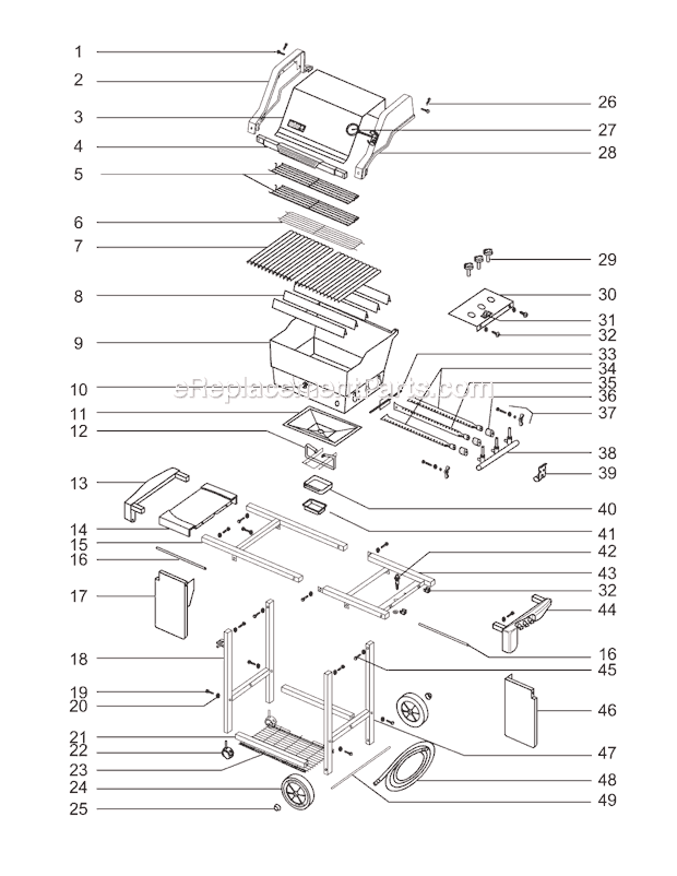 Page A Diagram and Parts List for 2351398  Weber Grill