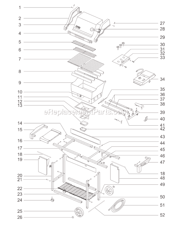 Page A Diagram and Parts List for 2361298  Weber Grill