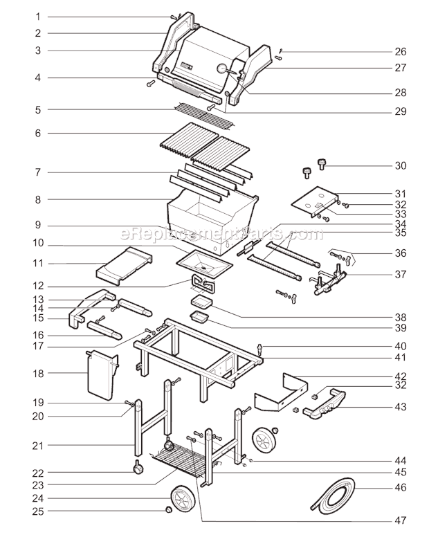 Page A Diagram and Parts List for 2371398  Weber Grill