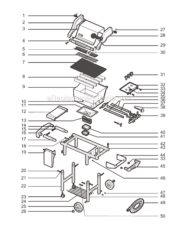 Page A Diagram and Parts List for 2381001  Weber Grill