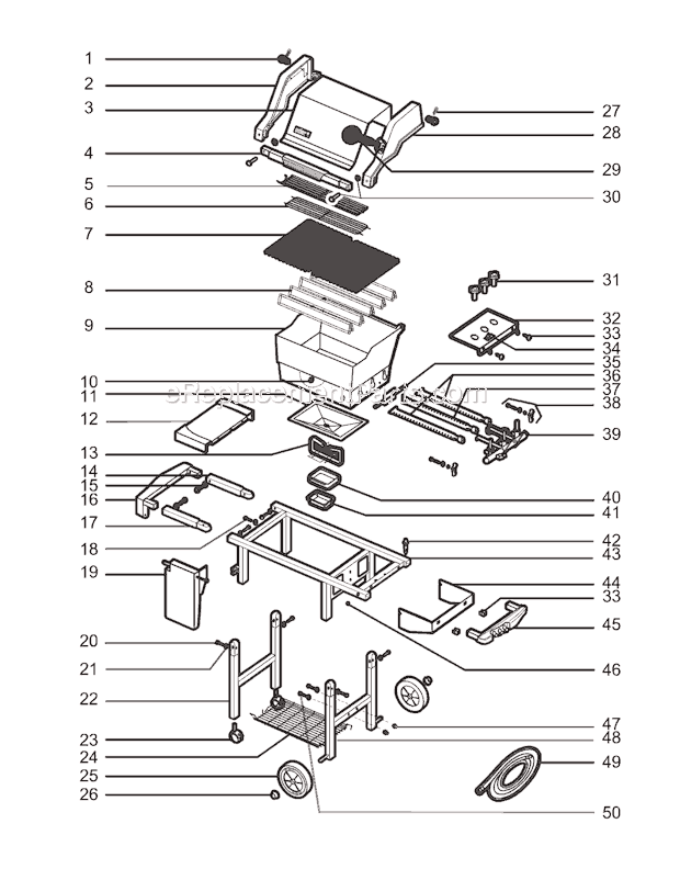 Page A Diagram and Parts List for 2381411  Weber Grill
