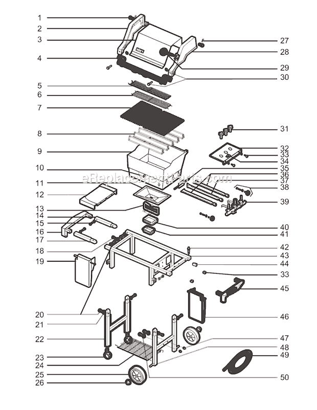 Page A Diagram and Parts List for 2381698  Weber Grill