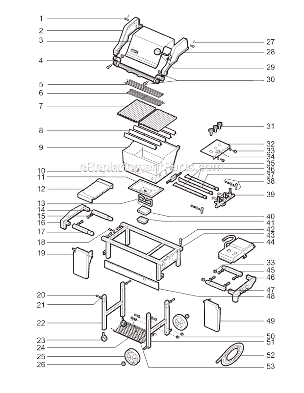 Page A Diagram and Parts List for 2391698  Weber Grill