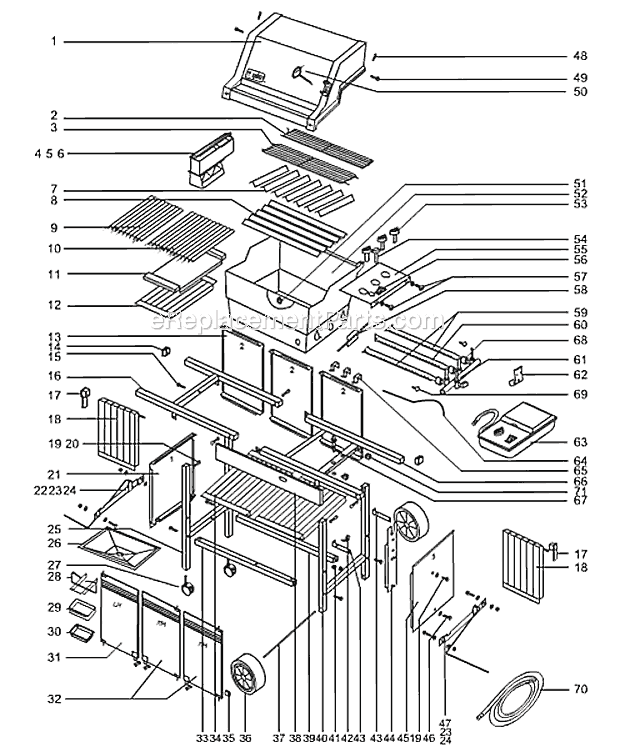 Page A Diagram and Parts List for 252901  Weber Grill
