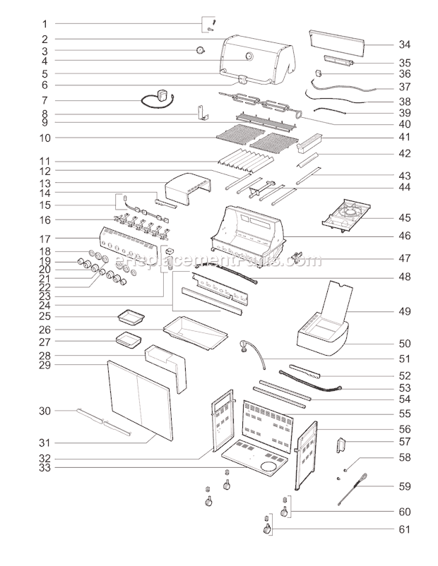 Page A Diagram and Parts List for 2740001 2008 Weber Grill