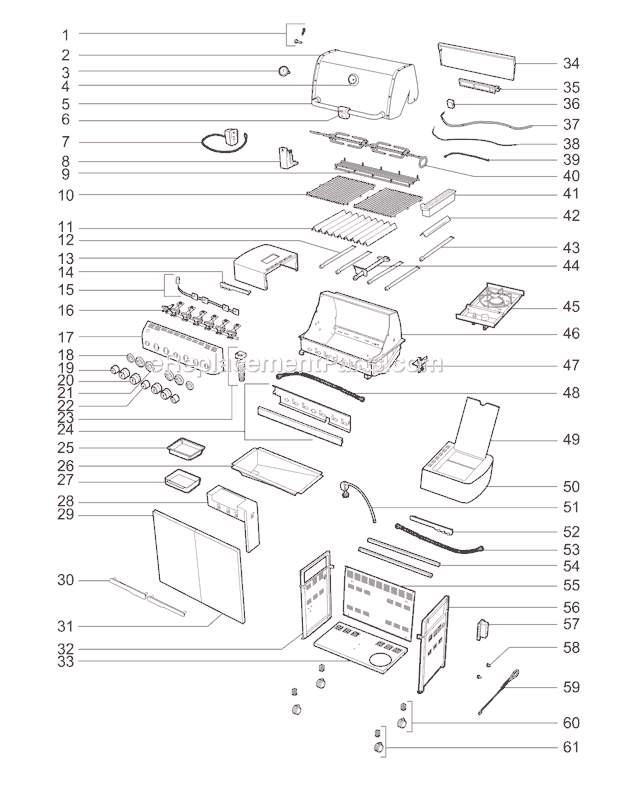 Page A Diagram and Parts List for 2740301 2009 Weber Grill