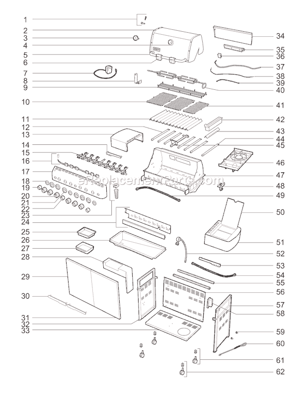 Page A Diagram and Parts List for 2780001 2008 Weber Grill
