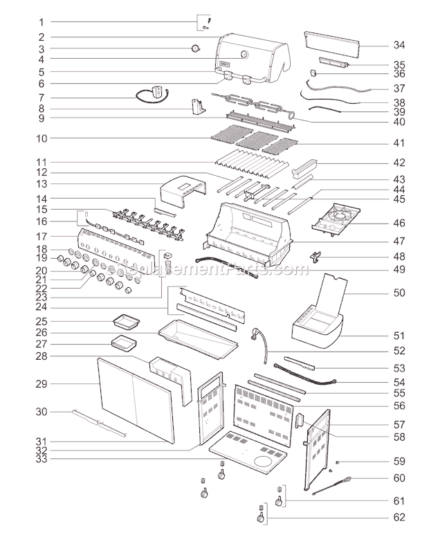 Page A Diagram and Parts List for 2780301 2009 Weber Grill