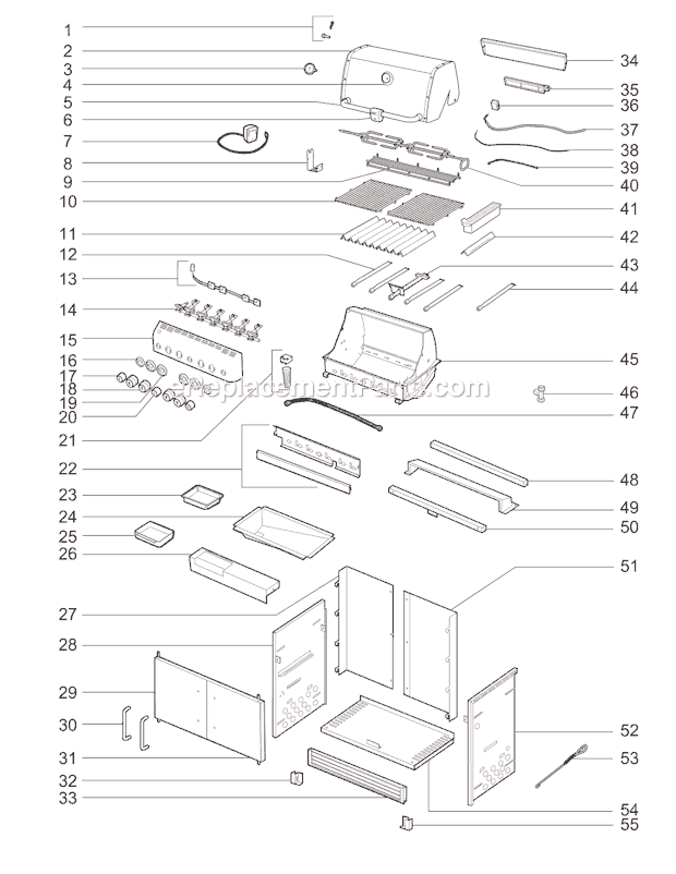 Page A Diagram and Parts List for 2830501 2009 Weber Grill