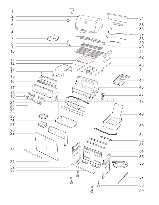 Page A Diagram and Parts List for 2840001 2008 Weber Grill