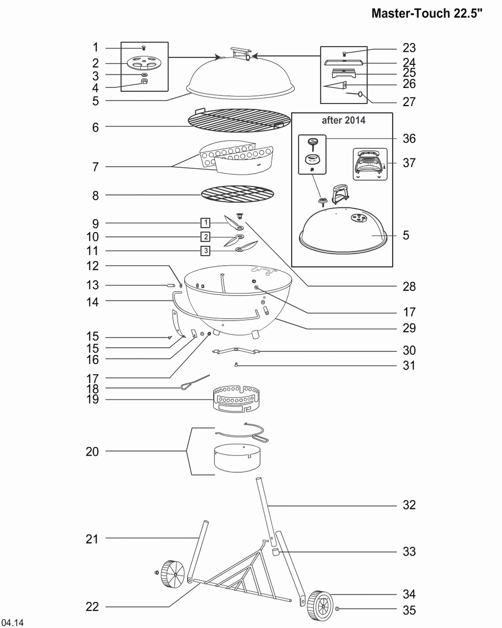 Diagram Diagram and Parts List for 771009  Weber Grill