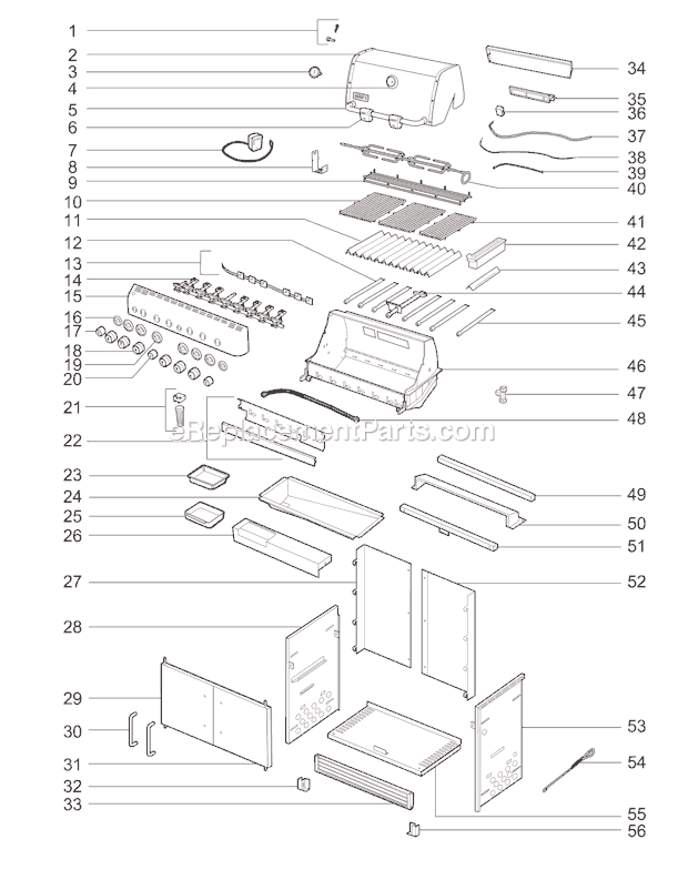 Page A Diagram and Parts List for 2870501 2009 Weber Grill