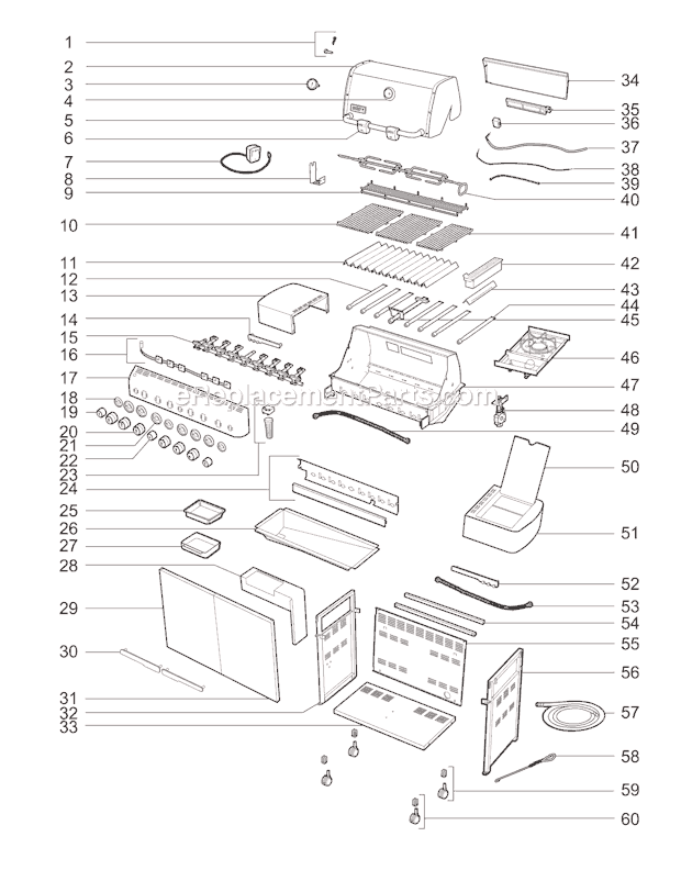 Page A Diagram and Parts List for 2880001 2008 Weber Grill