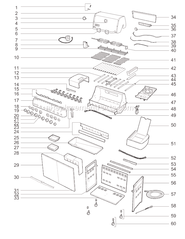 Page A Diagram and Parts List for 2880301 2009 Weber Grill