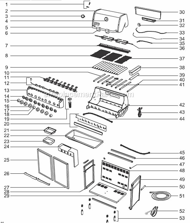 Page A Diagram and Parts List for 294001  Weber Grill