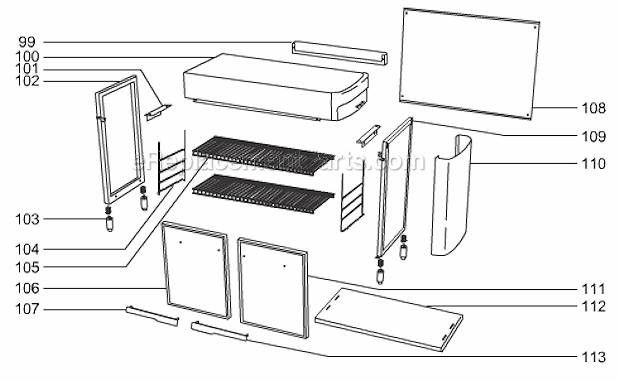 Page E Diagram and Parts List for 294001  Weber Grill