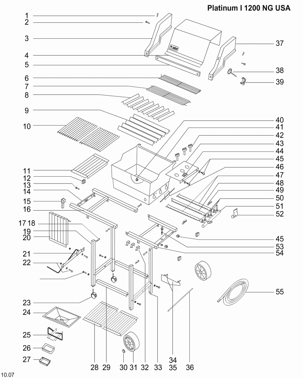 Diagram Diagram and Parts List for 311709  Weber Grill