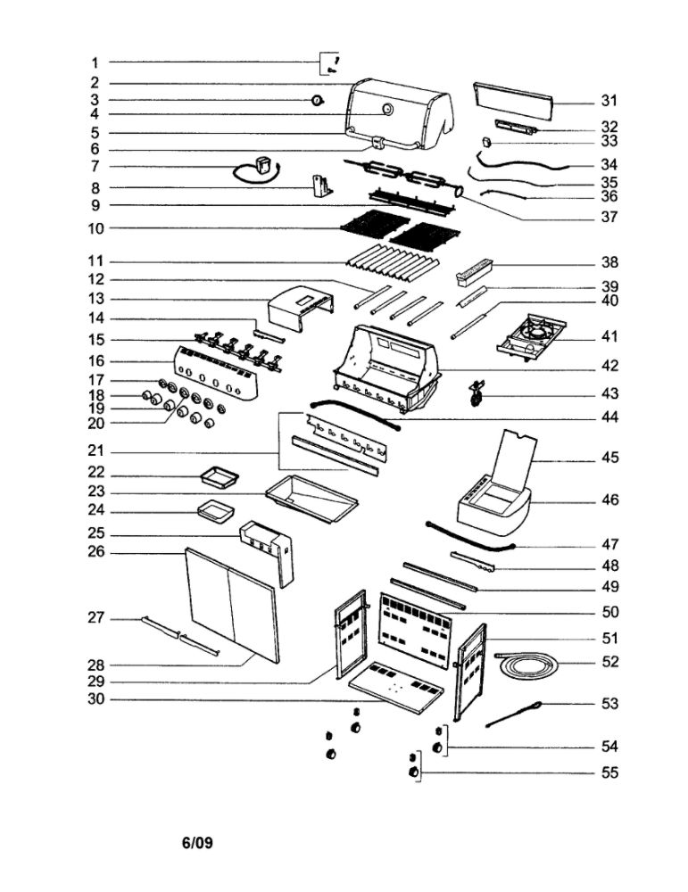 Gas Grill Diagram and Parts List for S-450 NG Weber Grill