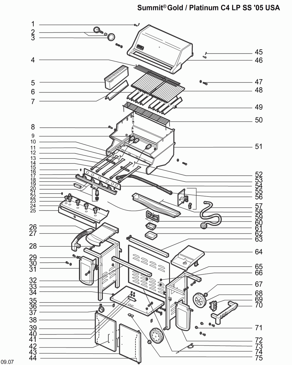Diagram Diagram and Parts List for 5730001  Weber Grill