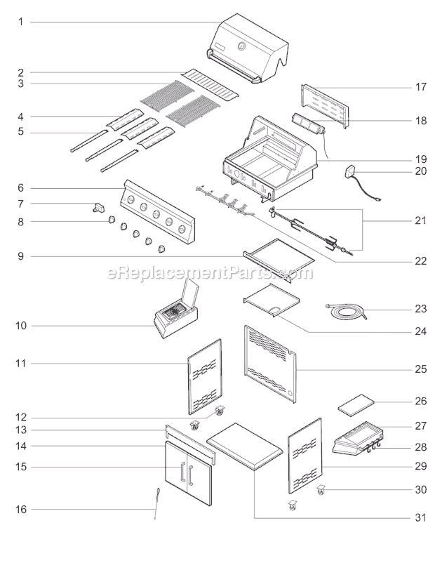 Page A Diagram and Parts List for 30538401  Weber Grill