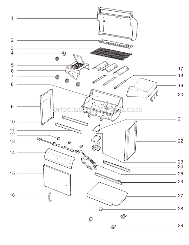Page A Diagram and Parts List for 30732201  Weber Grill