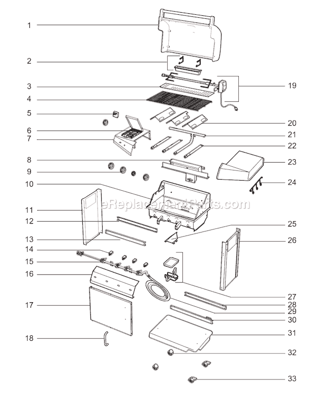 Page A Diagram and Parts List for 30732301  Weber Grill