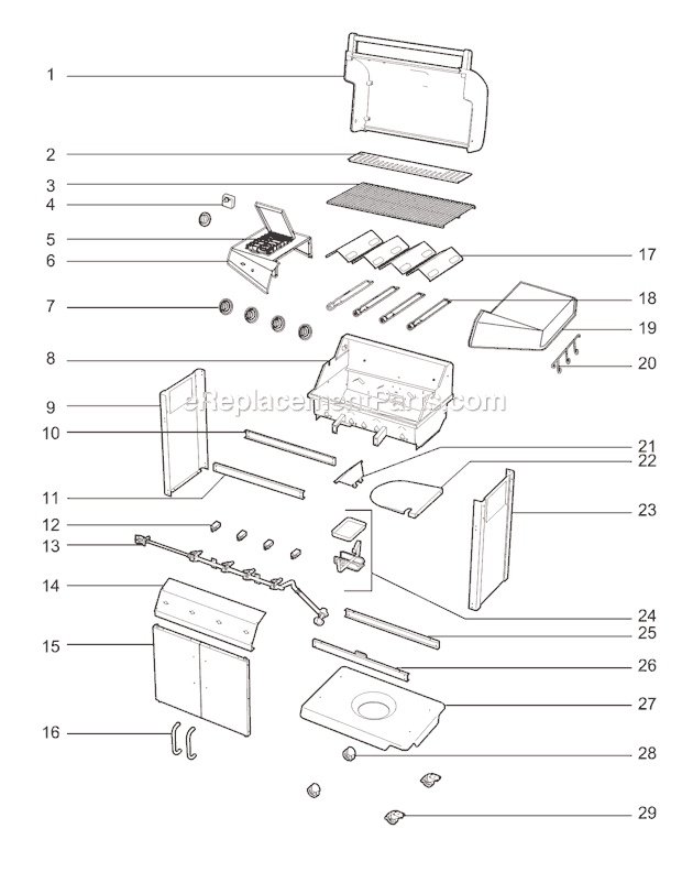 Page A Diagram and Parts List for 30741201  Weber Grill