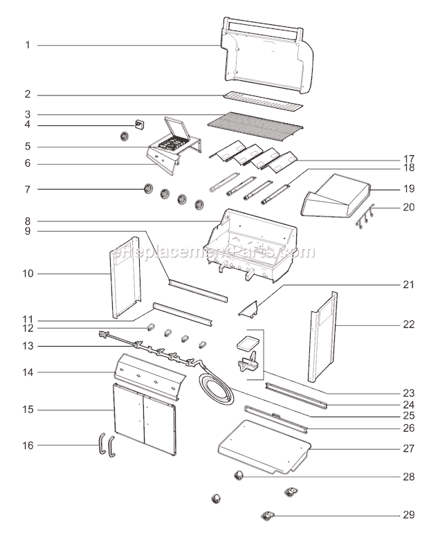 Page A Diagram and Parts List for 30742201  Weber Grill