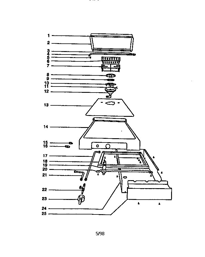 Summit Built-In Side Burner Diagram and Parts List for SUMMIT BUILT-IN SIDEBURNER NG Weber Grill