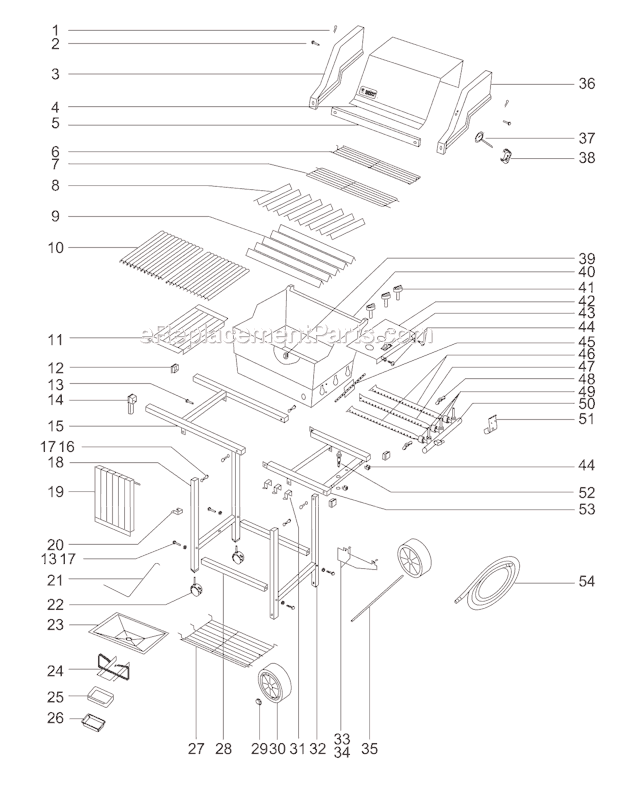 Page A Diagram and Parts List for 311001  Weber Grill