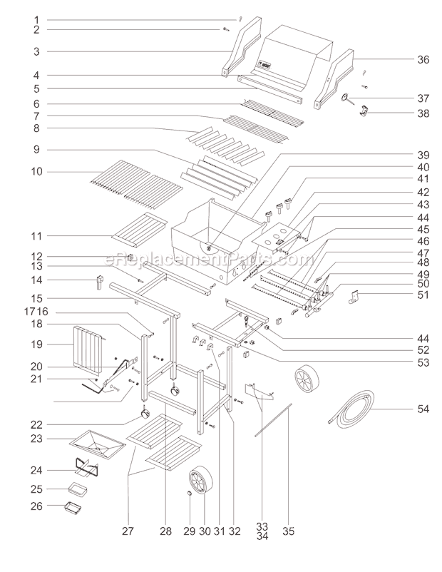 Page A Diagram and Parts List for 311111  Weber Grill