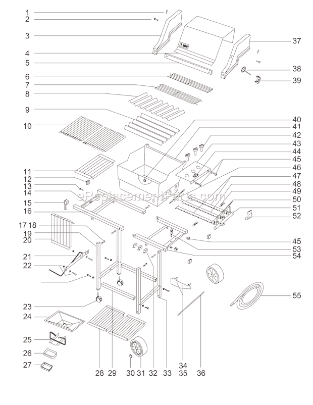 Page A Diagram and Parts List for 311201  Weber Grill
