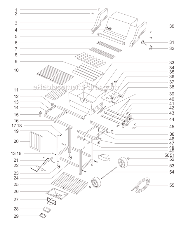 Page A Diagram and Parts List for 311298  Weber Grill