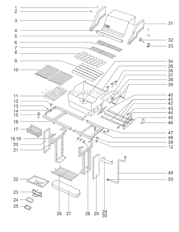Page A Diagram and Parts List for 311571  Weber Grill