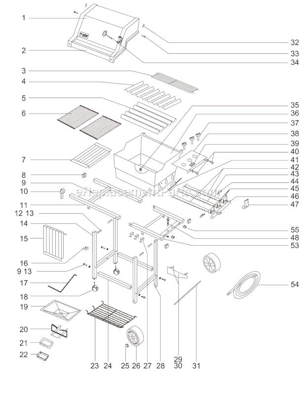 Page A Diagram and Parts List for 311801  Weber Grill